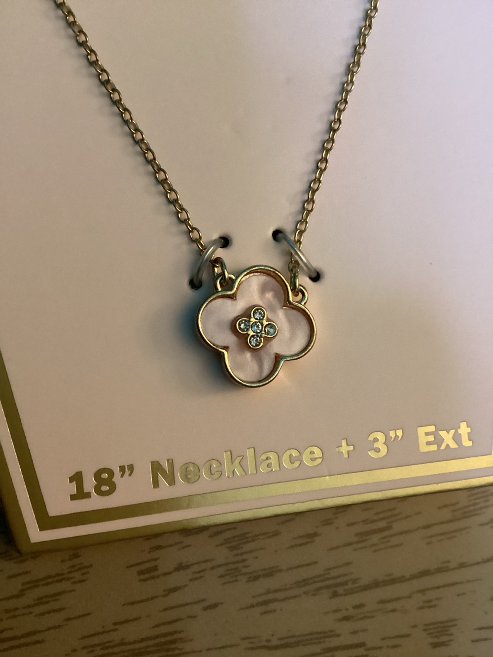 Buy Now Double Take Clover Charm Goldtone Necklace New - Picture 6 of 6